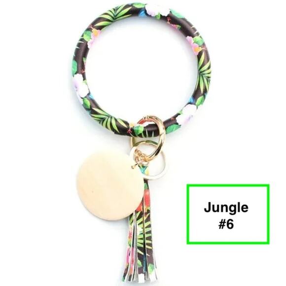 Bracelet Keychain Ring w/Tassel #5 Dalmation - Picture 9 of 12